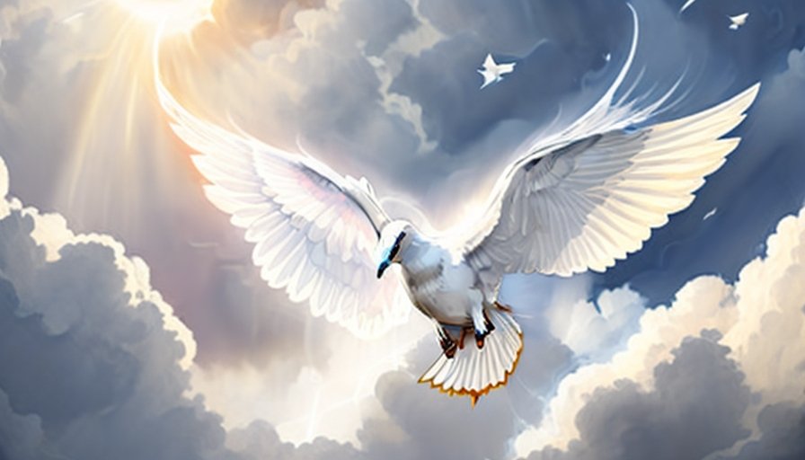 uma ilustracao da pomba branca da paz representando a benignidade de Deus